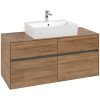 VILLEROY & BOCH Collaro závesná skrinka pod umývadlo na dosku (umývadlo v strede), 4 zásuvky, 1200 x 500 x 548 mm, Oak Kansas, C12800RH