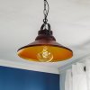 Luminex Závesné svietidlo Taft s tienidlom na lampu v čiernej a zlatej farbe - 6341