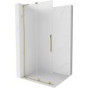 Mexen Velar L, posuvná sprchová zástena Walk-in 90 x 200 cm, 8mm sklo námraza, zlatá lesklá, 871-090-003-33-50
