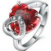 IZMAEL Prsteň Red Heart Strieborná KP1425 59mm