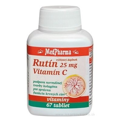MedPharma RUTÍN 25 mg + Vitamín C 100 mg tbl 1x67 ks