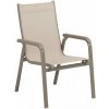 Kettler BASIC PLUS stohovateľné, hliníkové kreslo taupe / béžová
