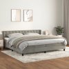 Box spring postel s matrací světle šedá 200x200 cm samet Šedá 3131219