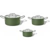 Elmich Sada keramických hrncov Vital 3 ks - olivovo zelená