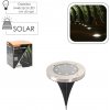 Garden Line SADA 4 SOLÁRNYCH ZEMNÝCH SVETIEL STRIEBORNÝCH 11,5 X 11,5 X 2,3 CM *6655