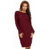Fashionweek dámske svetrové šaty pletené šaty NB6690 vínové