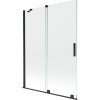 Mexen Velar, 2-krídlová posuvná vaňová zástena 130 x 150 cm, 8mm číre sklo, čierna matná, 896-130-000-01-70
