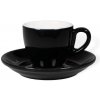 Biebri šálka s podšálkou, 65ml, set 4 ks, čierna