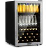 Klarstein Beersafe 5XL, chladnička, 148 l, 3 police, panoramatické sklenené dvere, nehrdzavejúca oceľ (HEA8-Beersafe-148-ss)