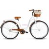 Retro bicykel dámsky mestský VELLBERG biely + prútený košík