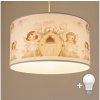 | Brilagi - LED detský luster na lanku BOBO 1xE27/60W/230V pr. 35 cm ružová s motívom víl | 8590828051374