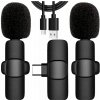 SET 2x BEZDRÔTOVÝ KRAVATOVÝ MIKROFÓN PRE USB-C TELEFÓN