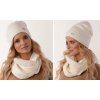 Fashionweek čiapka + šál flísová podšívka ZIZI32 K1 krémová