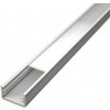 Hliníkový profil pre LED pásy ÚZKY, 12,2x7mm - Biela Typ krytky: Priehľadná krytka zaklapávacia