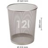 Drôtený kôš okrúhly 12-litrový, 26x27,8cm, strieborný