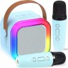 SADA PRENOSNÝ BLUETOOTH REPRODUKTOR KARAOKE RGB 2 MIKROFÓNY USB SD MINI JACK