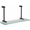 Sapho Závesná sklenená polička na sprchovú zástenu 400x180x125mm, čierna mat 1301-15B