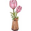 ROBOTIME Rowood 3D drevené puzzle Ružové tulipány 72 ks