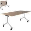 Grospol mobilný skladací stôl Fold Grey 120x80 cm dub sonoma, kostra sivá