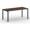 Rokovací kancelársky stôl PRIMO INFINITY, 180x90 cm, čierna podnož, orech