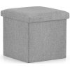 KIK KX4620 Skladací puf s úložným priestorom sivý 38x38x38 cm