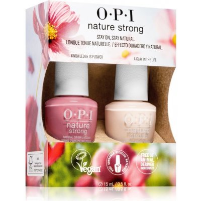OPI Nature Strong Knowledge is Flower lak na nechty 15 ml + Nature Strong A Clay in the Life lak na nechty 15 ml darčeková sada