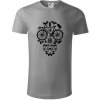 Bike lebka - Tričko z organickej bavlny - S ( Starostrieborná )