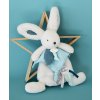 Doudou et Compagnie Paris Doudou Darčeková sada - Plyšový zajačik s muchláčikom 25 cm modrá