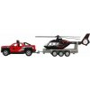 Mikrotrading Traffic auto terénní 13 cm s přívěsem a helikoptérou 20 cm, kov, na zpětný chod