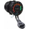 USB nabíjačka QC3.0 + USB-C, voltmeter s color analógovou indikáciou do panelu