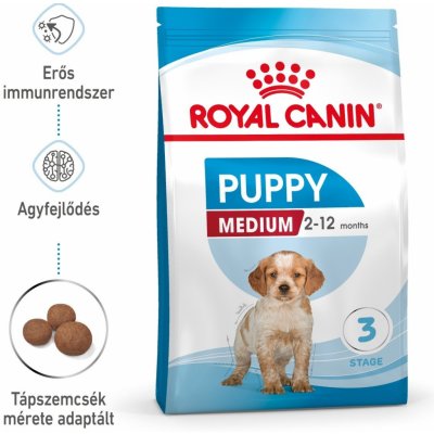Royal Canin Medium Puppy - granule pre šteňatá psov stredných plemien 15 kg