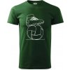 Futbalová lopta kopačka jedným ťahom - Klasické pánske tričko vyššej gramáže - M ( Fľaškovozelená )