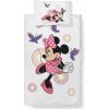 Carbotex Obliečky bavlna do postieľky Minnie a Motýliky 100 × 135, 40 × 60 cm