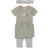Dirkje Set 2.d šaty kr. rukáv legíny čelenka zelená dievča T46462 31