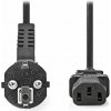 NEDIS napájecí kabel 230V/ přípojný 10A/ konektor IEC-320-C13/ úhlová zástrčka Schuko/ černý/ bulk/ 3m CEGL10000BK30