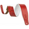 Levy's Amped Leather Red/White Gitarový pás