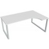 Hobis Pracovný stôl UNI O, ergo, ľavý, 180x75,5x120 cm, biela/sivá