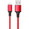 MG kábel USB / Lightning 2.4A 2m, červený