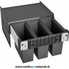 Výsuvný smetný kôš SELECT II 60/3, šírka 600 mm (objem nádob 3 x 15 L)