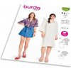 Strih Burda 5733 - Voľné tunikové šaty, blúzka s plastrónom