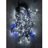 HIBRIGHT PROFI LED svetelný záves GIRLANDA s trblietavým FLASH efektom, 10,5m, 300xLED, IP44, studená biela+modrá