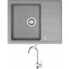 Franke BFG 611-62 šedý kameň s excentrom + Franke FP 9000.031 chróm