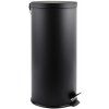 MSV pedálový odpadkový kôš matný čierny, oceľ, 30 l
