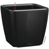 Plastový kvetináč Lechuza Quadro 35 x 35 x 32,5 cm čierny vrátane zavlažovacieho systému, vložky na rastliny, substrátu a ukazovatele hladiny vody