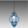 SIRU | SIRU- Luster na reťazi CLASSIC 1xE27/60W/230V pr. 30 cm modrá/čierna benátske sklo | SU0047