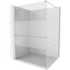 Mexen Kioto+, sprchová zástena Walk-In s poličkou a vešiakom 90 x 200 cm, 8mm číre sklo-námraza, brúsená oceľ profil, 800-090-121-97-35