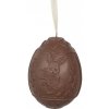 Clayre & Eef Hnedá dekorácia závesné čoko vajíčko s králikom - 8*8*11 cm - Clayre & Eef
