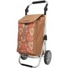 Beagles Hnedý kvetovaný nastaviteľný nákupný vozík na kolieskach “Hercules“