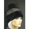 Splus dámska kožušinová čiapka s čiernym lemom 5251 svetlo hnedá