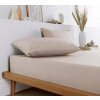 Béžová napínacia jersey plachta s lycrou (pre matrac 190x220 až 200x220 cm)